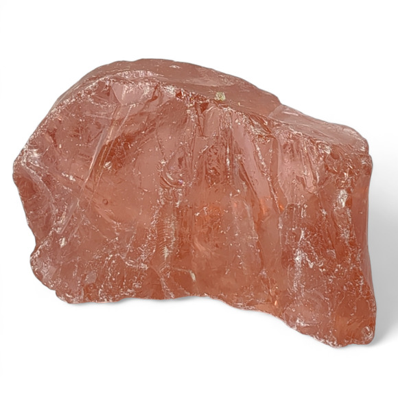 Peach Translucent Art Glass Cullet Suncatcher Slag Glass #4XL70 - Picture 3 of 6